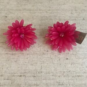 J Crew pink flower stud earrings